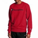 Moletom Crewneck Champion Script Patch Logo Vermelho